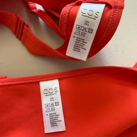 COS  Collection Of Style 2-Piece Bikini Swimsuit Swimwear Size 6 Coral Small S - Picture 10 of 13
